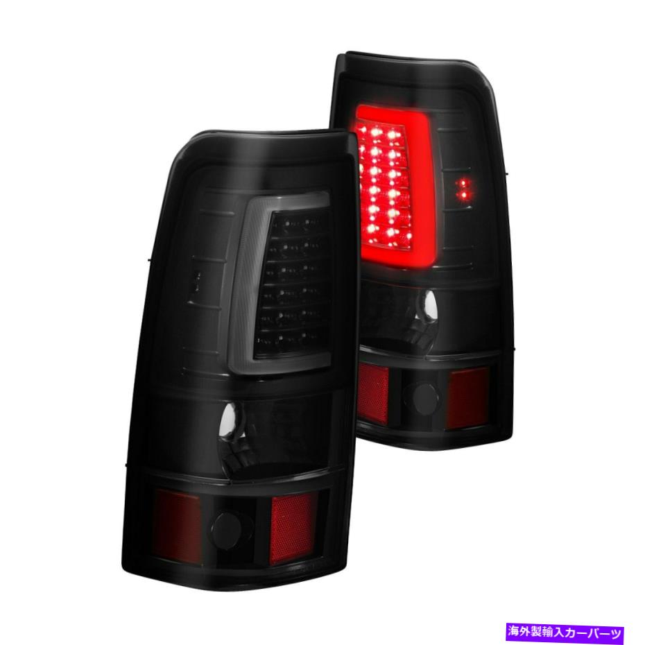 USテールライト シボレーSilverado 3500 01-06テールライトブラック/スモークプランクスタイル光ファイバ For Chevy Silverado 3500 01-06 Tail Lights Black/Smoke Plank Style Fiber Optic【並行輸入品】