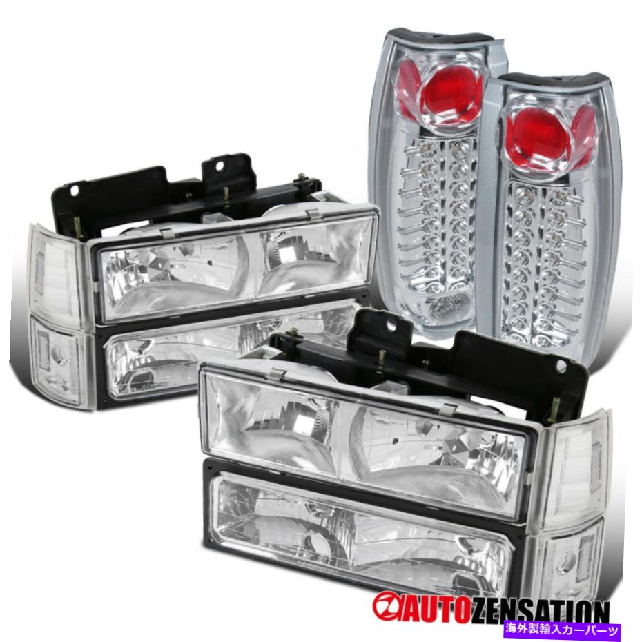 USテールライト 94-98 GMC C10 Sierra Yukonクリアヘッドライト+コーナー+バンパー+ LEDテールランプ For 94-98 GMC C10 Sierra Yukon Clear Headlights+Corner+Bumper+LED Tail Lamps【並行輸入品】