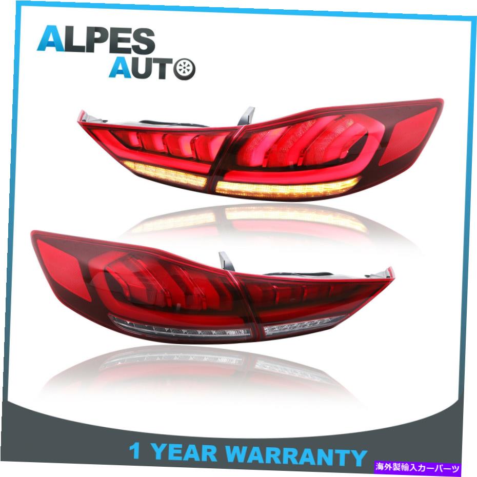 USテールライト 2017-2018 Hyundai Elantra LH + RHの2ピース赤LEDテールライトDRL +ターン信号 2PCS Red LED Tail Lights DRL+Turn Signal For 2017-2018 Hyundai Elantra LH+RH【並行輸入品】