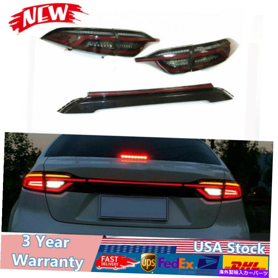 USテールライト トヨタUS Corolla 2020-2021 LEDテールライトアセンブリスモークLEDリアランプ For Toyota US Corolla 2020-2021 LED Tail lights Assembly Smoke LED Rear Lamps US【並行輸入品】
