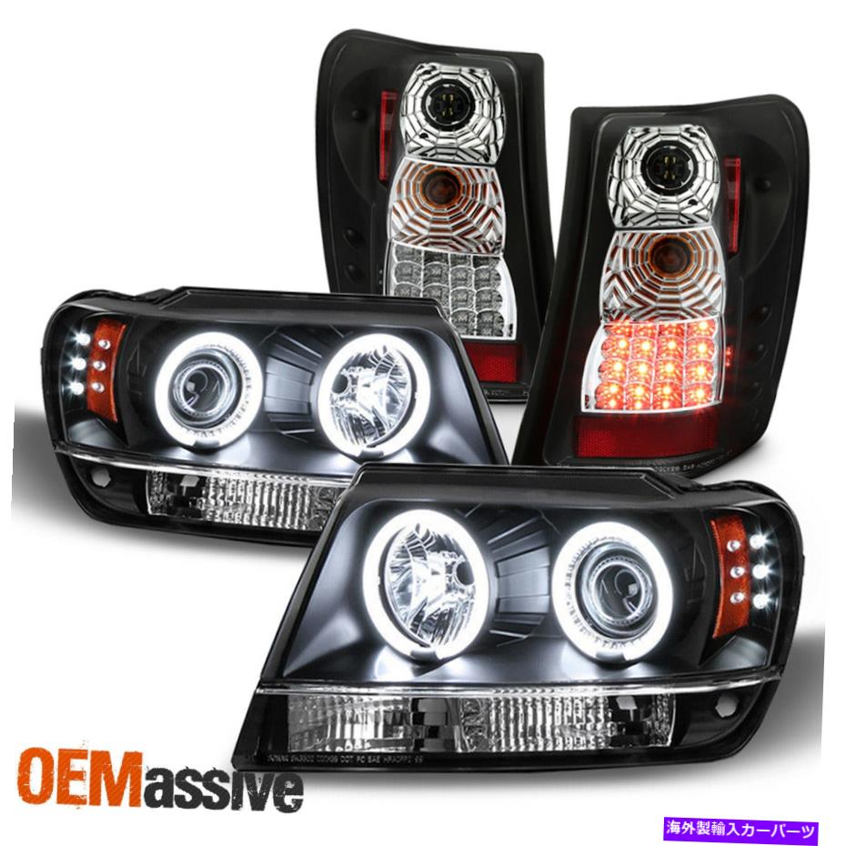 USテールライト フィット99-04グランドチェロキーブラックCCFL HaloプロジェクターLEDヘッドライト+ LEDテールライト Fits 99-04 Grand Cherokee Black CCFL Halo Projector LED Headlight+LED Tail light【並行輸入品】｜Us Custom Parts Shop USDM