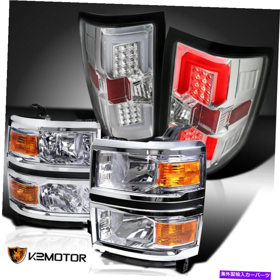 USテールライト 2014-2015 Chevy Silverado 1500ヘッドライト+背面LEDテールライトW / LEDライトチューブ 2014-2015 Chevy Silverado 1500 Headlights+Rear LED Tail Lights w/LED Light Tube【並行輸入品】
