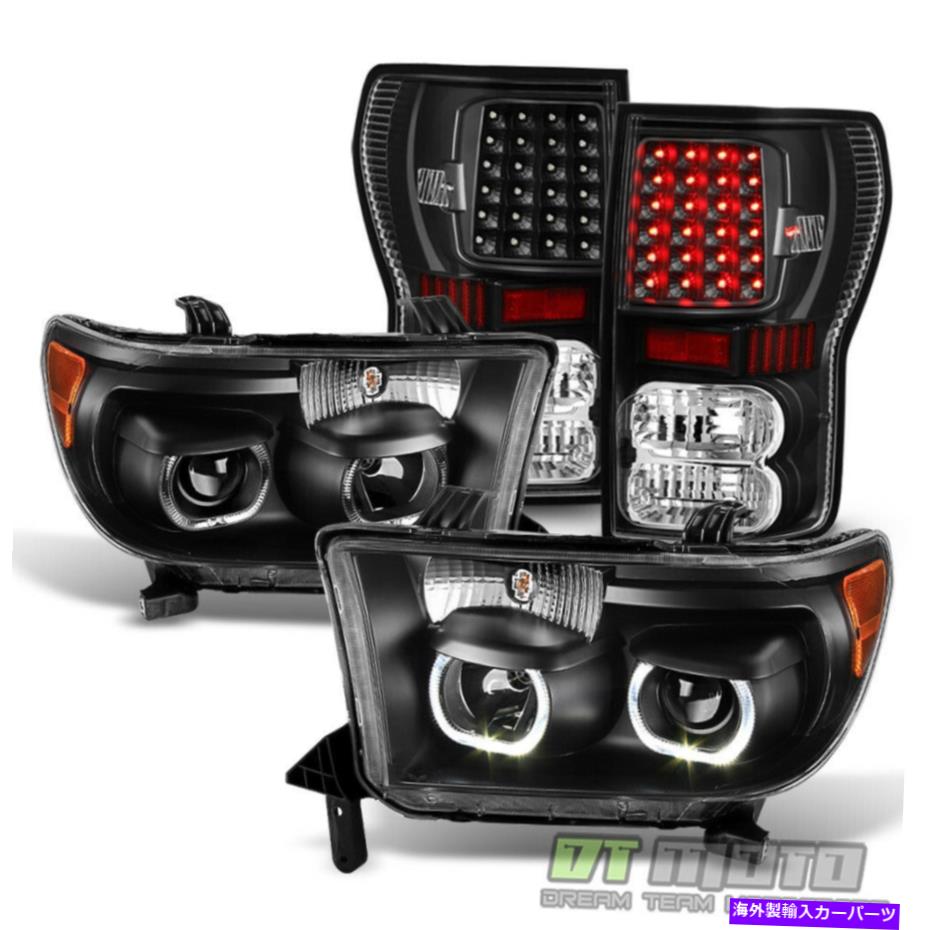 USテールライト 2007-2013トヨタツンドラBLKダイヤモンドハローヘッドライト+ブラックLED SMDテールライト For 2007-2013 Toyota Tundra Blk Diamond Halo Headlights+Black LED SMD Tail Light【並行輸入品】