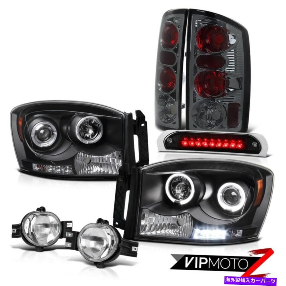 USテールライト 2006 Ram St Matte Black Halo LEDのヘッドライト着色ブレーキテールライトフォグハイ 2006 Ram ST Matte Black Halo LED Headlights Tinted Brake Tail Lights Fog High【並行輸入品】