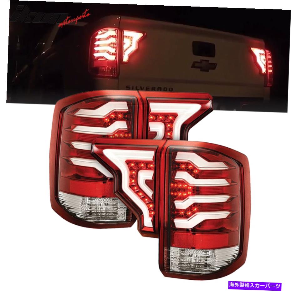 USテールライト フィット14-19 Silverado 1500 2500 3500 HD LEDテールライトクリアレンズレッドハウジング Fits 14-19 Silverado 1500 2500 3500 HD LED Tail Lights Clear Lens Red Housing【並行輸入品】|Us Custom Parts Shop USDM