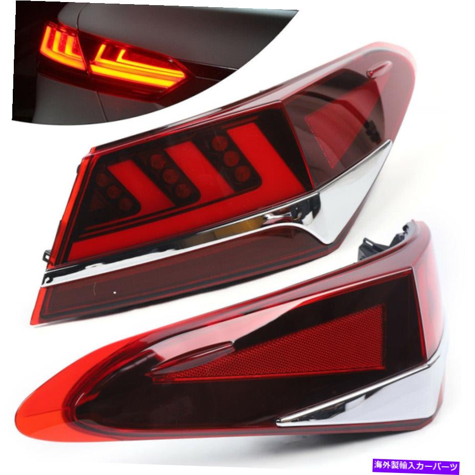 USテールライト 2倍LEDテールライトリアブレーキランプ2018-2020トヨタカムリLH + RH 2x LED Tail Lights Rear Brake Lamps Red Lens For 2018-2020 Toyota Camry LH + RH【並行輸入品】