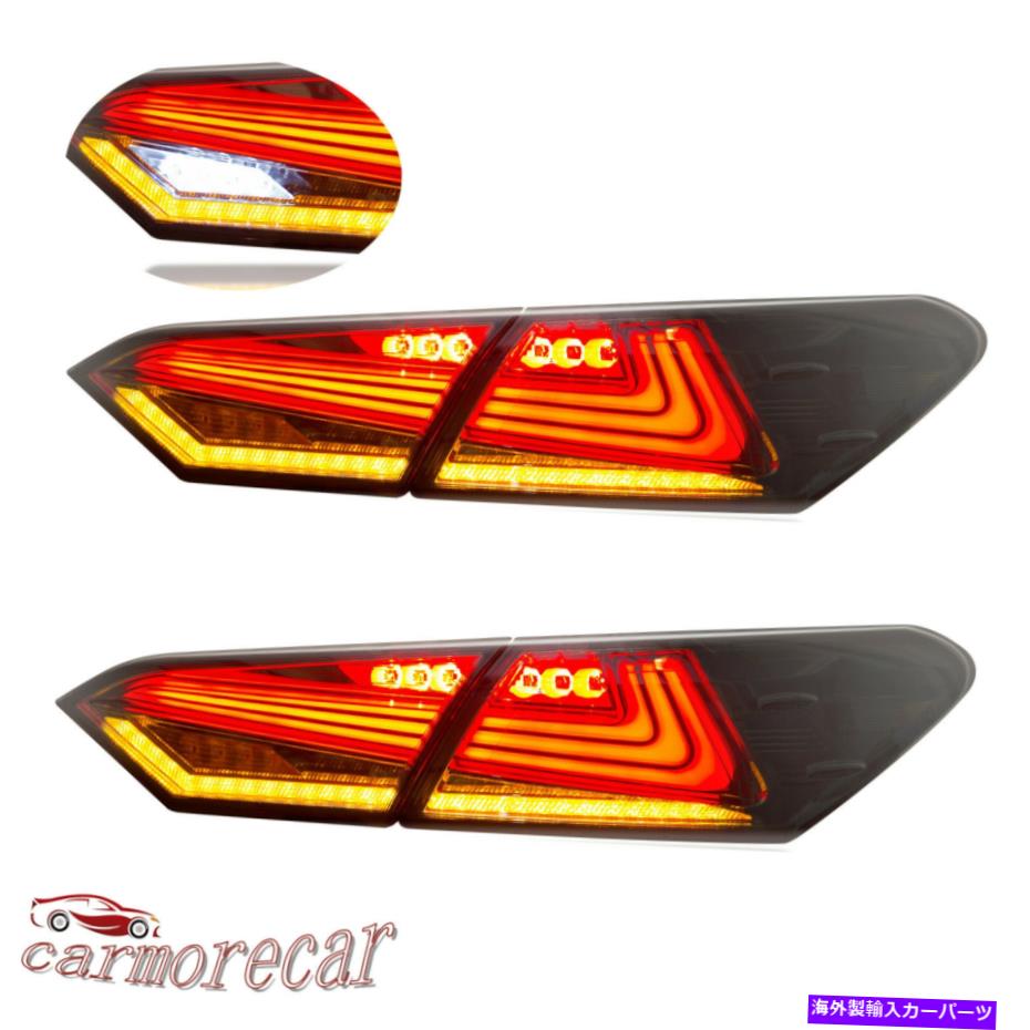 USテールライト 2018トヨタカムリのための煙レンズのテールライトアセンブリランプLEDテールライトリアフィット Smoke Lens Taillight Assembly Lamp LED Tail light Rear Fit For 2018 Toyota Camry【並行輸入品】