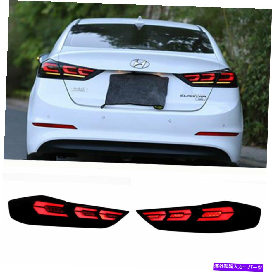 USテールライト Hyundai Elantra 16-18暗闇のリアライトのためのLEDのテールライトアセンブリ LED Taillights Assembly For Hyundai Elantra 16-18 Dark Replace OEM Rear lights【並行輸入品】