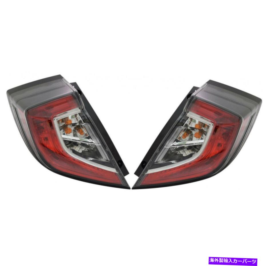USテールライト ホンダシビックハッチバックテールライト2017-2020ペアRHとLHサイドHO2804116 For Honda Civic Hatchback Tail Light 2017-2020 Pair RH and LH Side For HO2804116【並行輸入品】