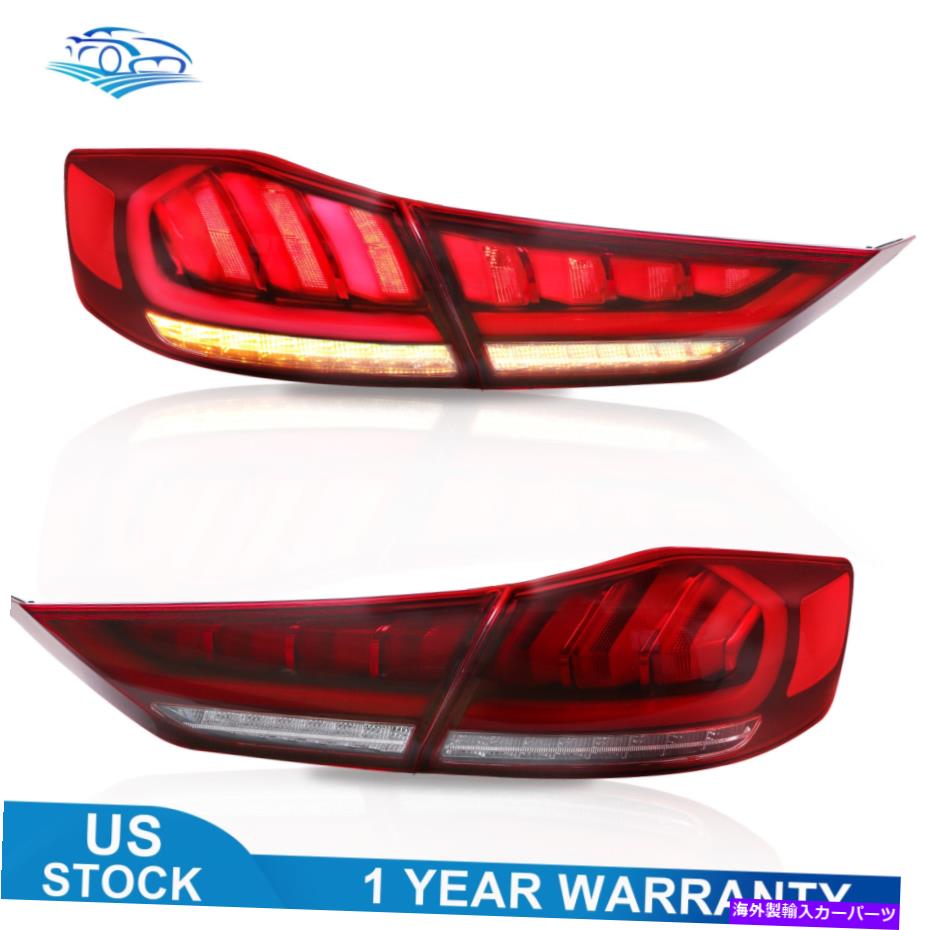USテールライト 2017-2018 Hyundai Elantra Gl Se Gls Ecoのペア赤いLED後部ランプテールライト Pair Red LED Rear Lamps Tail Lights For 2017-2018 Hyundai Elantra GL SE GLS Eco【並行輸入品】