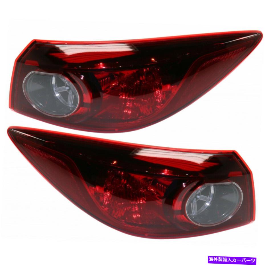 USテールライト マツダ3テールライト2014年2015年外部RHとLHペア/セット電球タイプセダン For Mazda 3 Tail Light 2014 2015 Outer RH and LH Pair/Set Bulb Type Sedan【並行輸入品】