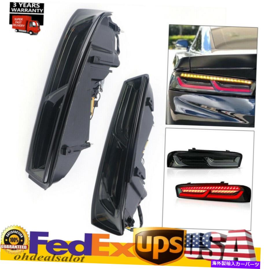 USテールライト LEDテールライトスモークフィットシボレーカマロシボレ16-18 LED DRL 1ペアセール LED Tail Lights Smoked Fit For Chevrolet Camaro Chevy 16-18 LED DRL 1 Pair SALE【並行輸入品】