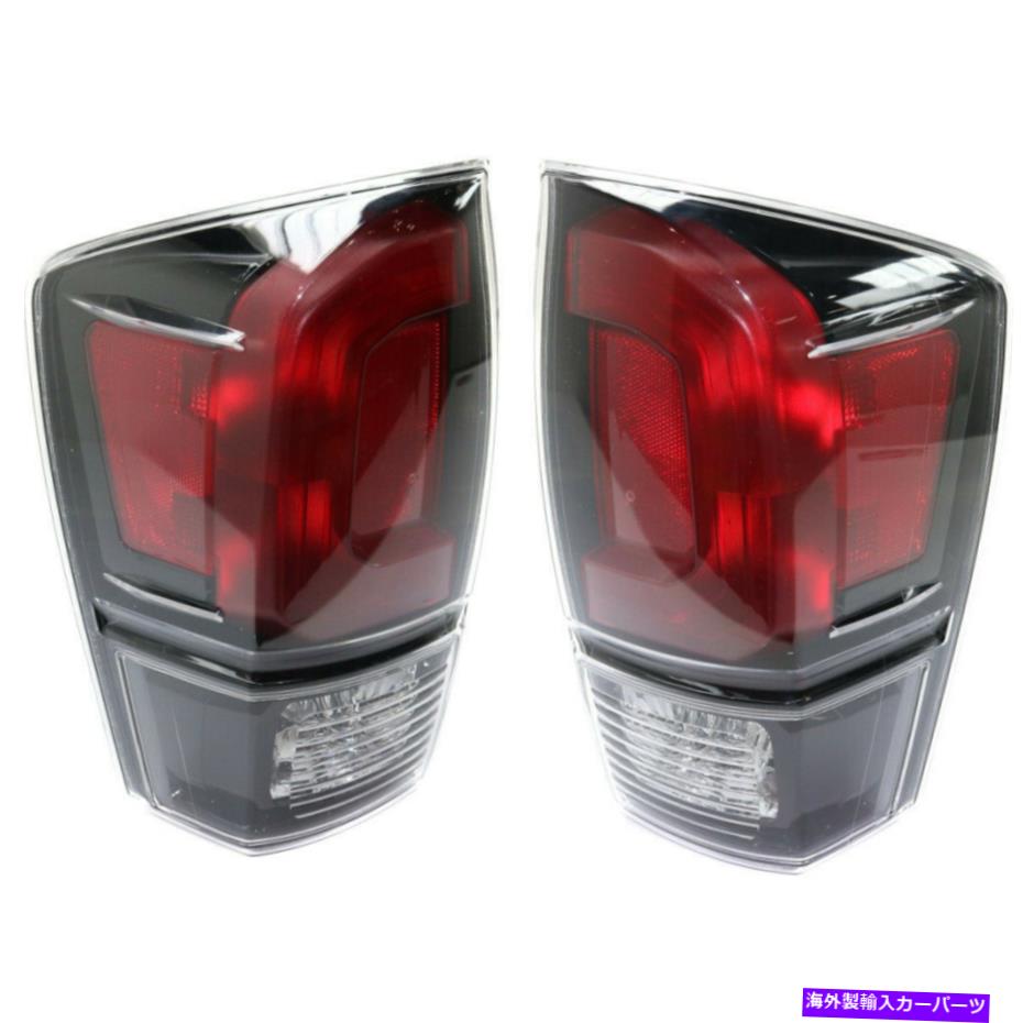 USテールライト トヨタタコマテールライト2016-2020 RHとLHペア/セットブラックインテリアカーパ For Toyota Tacoma Tail Light 2016-2020 RH and LH Pair/Set Black Interior CAPA【並行輸入品】