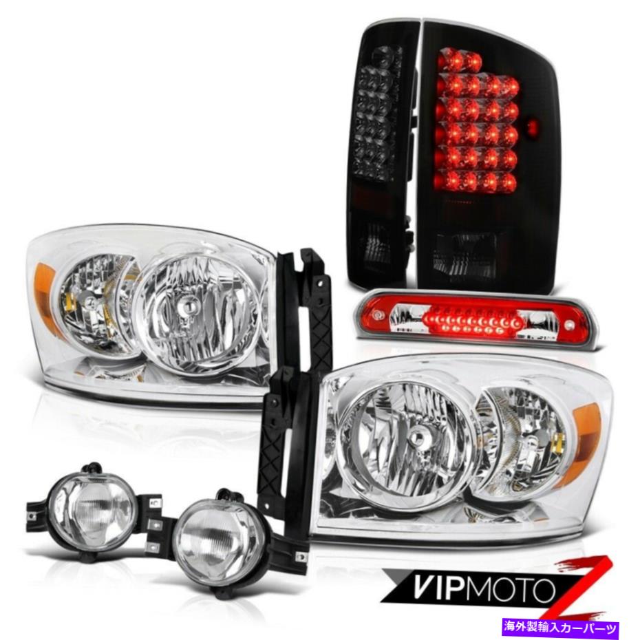 USテールライト 2007年2008 RAM SLTクリスタルクリアヘッドライトLEDテールライトフォグルーフブレーキレッド 2007 2008 Ram SLT Crystal Clear Headlights LED Tail Lights Fog Roof Brake Red【並行輸入品】