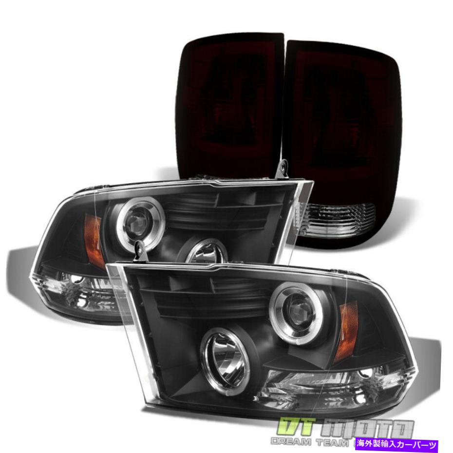 USテールライト 2010-2018 Dodge Ram 1500/2500/3500 BLK LED Haloヘッドライト+テールライトランプセット 2010-2018 Dodge Ram 1500/2500/3500 Blk LED Halo Headlights+Tail Lights Lamps Set【並行輸入品】