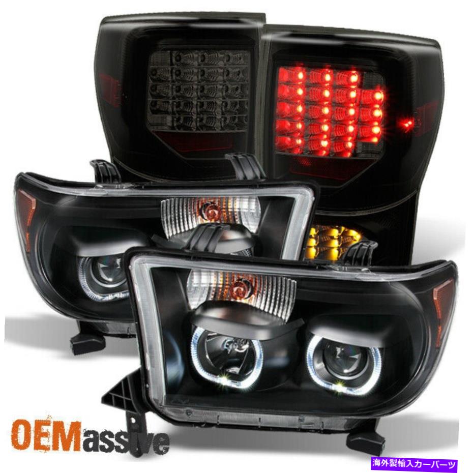 USテールライト * gaze *フィット07-13 Tundra Black Headlights +ブラックスモークLEDテールライトセット *GAZE* Fits 07-13 Tundra Black Headlights+Black Smoked LED Tail Lights Set【並行輸入品】