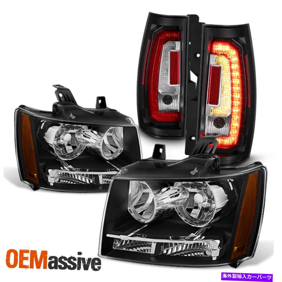USテールライト FIT BLACK 2007-2014郊外Tahoeヘッドライトランプ+ C形LEDテールランプコンボ Fit Black 2007-2014 Suburban Tahoe Headlights Lamps+C-Shape LED Tail Lamp Combo【並行輸入品】｜Us Custom Parts Shop USDM