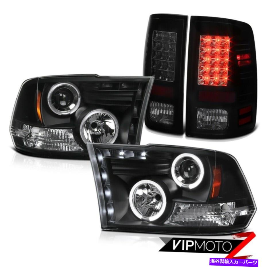 USテールライト Dodge RAM 2009 2011 2011 2012 2012 2013-2018 HaloヘッドライトLEDテールライトランプの煙 Dodge Ram 2009 2010 2011 2012 2013-2018 Halo Headlight LED Tail Light Lamp Smoke【並行輸入品】