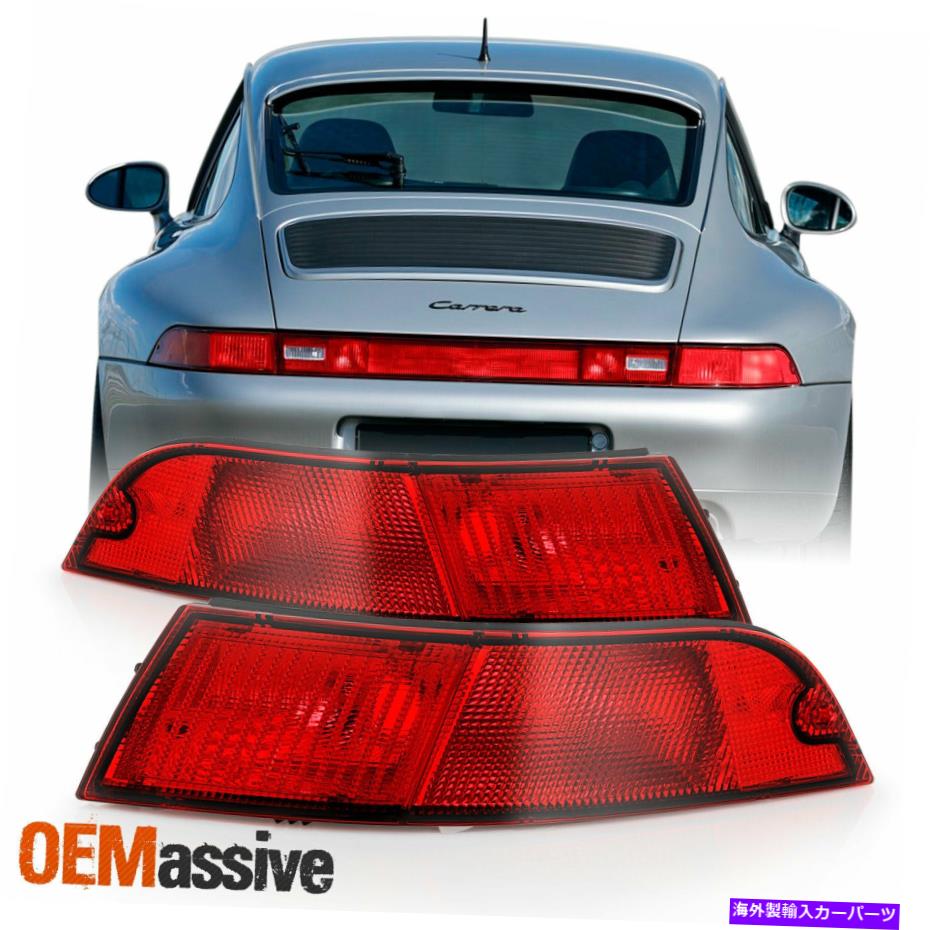 USテールライト 1995年から1998年のポルシェ911クローム赤クリアテールランプブレーキライトペアL + R For 1995-1998 Porsche 911 Chrome Red Clear Tail Lamp Brake Lights Pair L+R【並行輸入品】