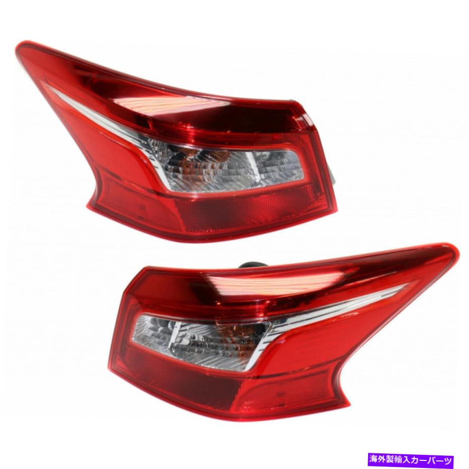 USテールライト 2016年2017年日産SENTRAペアリアテールライトドライバーとRH - 電球を含める。 Fits 2016 2017 Nissan Sentra Pair Rear Tail Lights Driver and RH - Bulbs Incl.【並行輸入品】