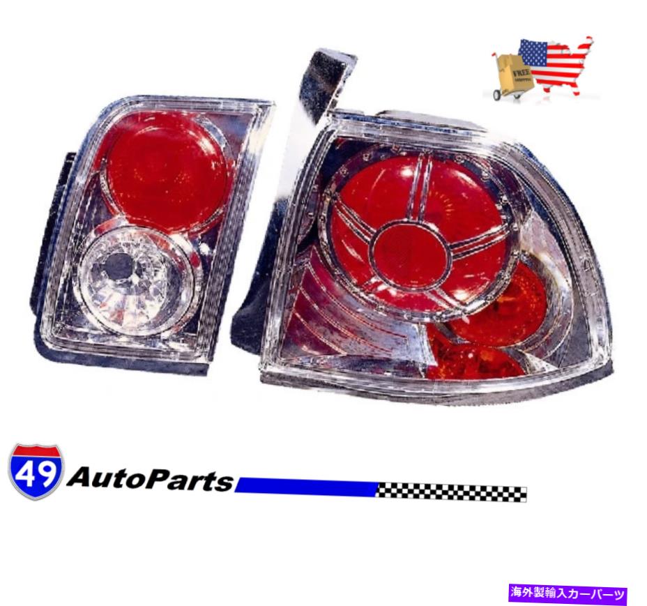 USテールライト ホンダアコードセダン1996-1997 4テールランプセットホイールデザインクロームHO2811165 Fits Honda Accord Sedan 1996-1997 4 Tail Lamp Set Wheel Design Chrome HO2811165【並行輸入品】