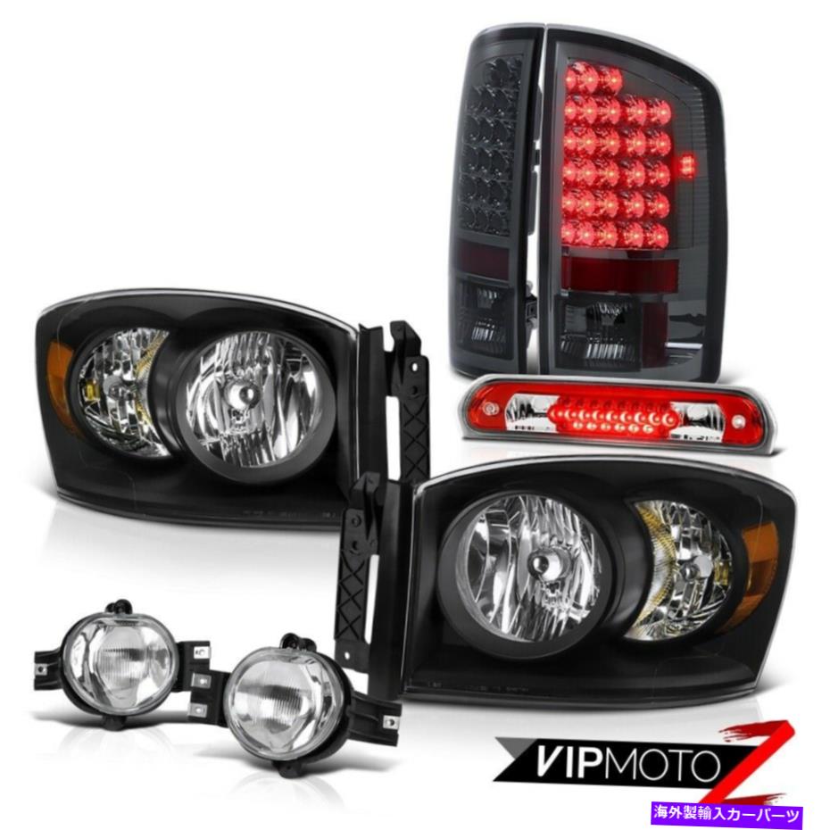 USテールライト 2006 Ramブラックヘッドランプスモークブレーキテールライトユーロ霧ワインレッド3番目のLED 2006 Ram Black Headlamps Smoke Brake Tail Lights Euro Fog Wine Red Third LED【並行輸入品】