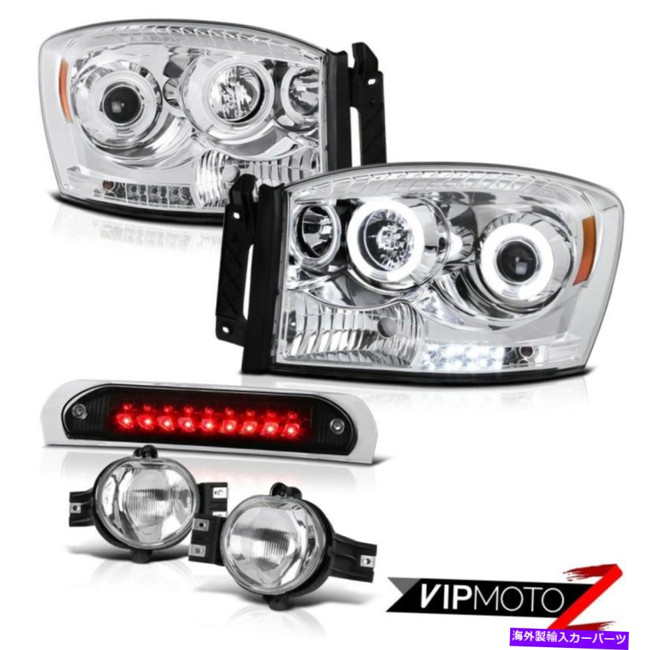 USテールライト プロジェクターヘッドライトCCFLエンジェルアイフォグブラック3RDブレーキLED 07 08ドッジRAM 3500 Projector Headlights CCFL Angel Eye Fog Black 3rd Brake LED 07 08 Dodge Ram 3500【並行輸入品】