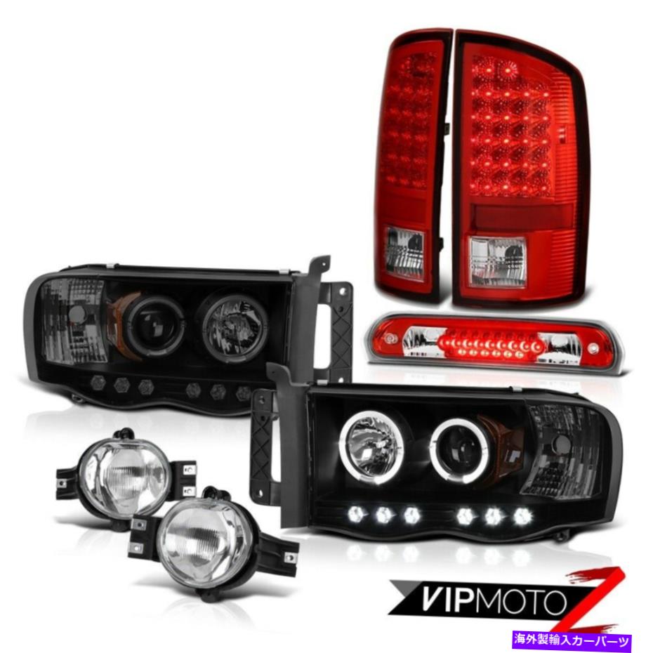 USテールライト 02 03 04 RAM V6ダークブラックハローLEDヘッドライトロッソ赤テールライトフォグハイストップ 02 03 04 Ram V6 Dark Black Halo LED Headlight Rosso Red Tail Light Fog High Stop【並行輸入品】