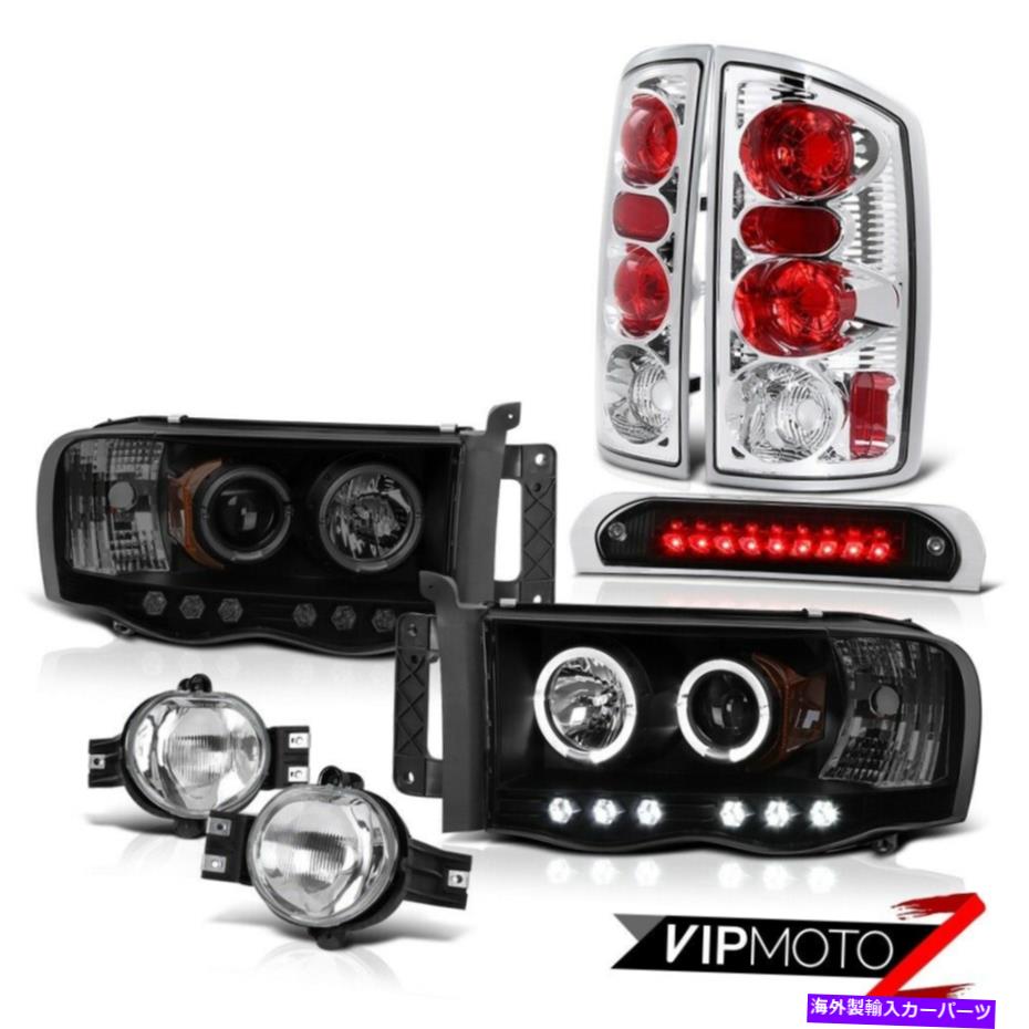 USテールライト 2002-2005 RAM V8デュアルハローヘッドライトブレーキテールライト霧ライト3番目の貨物LED 2002-2005 Ram V8 Dual Halo Headlight Brake Tail Lights Foglights Third Cargo LED【並行輸入品】
