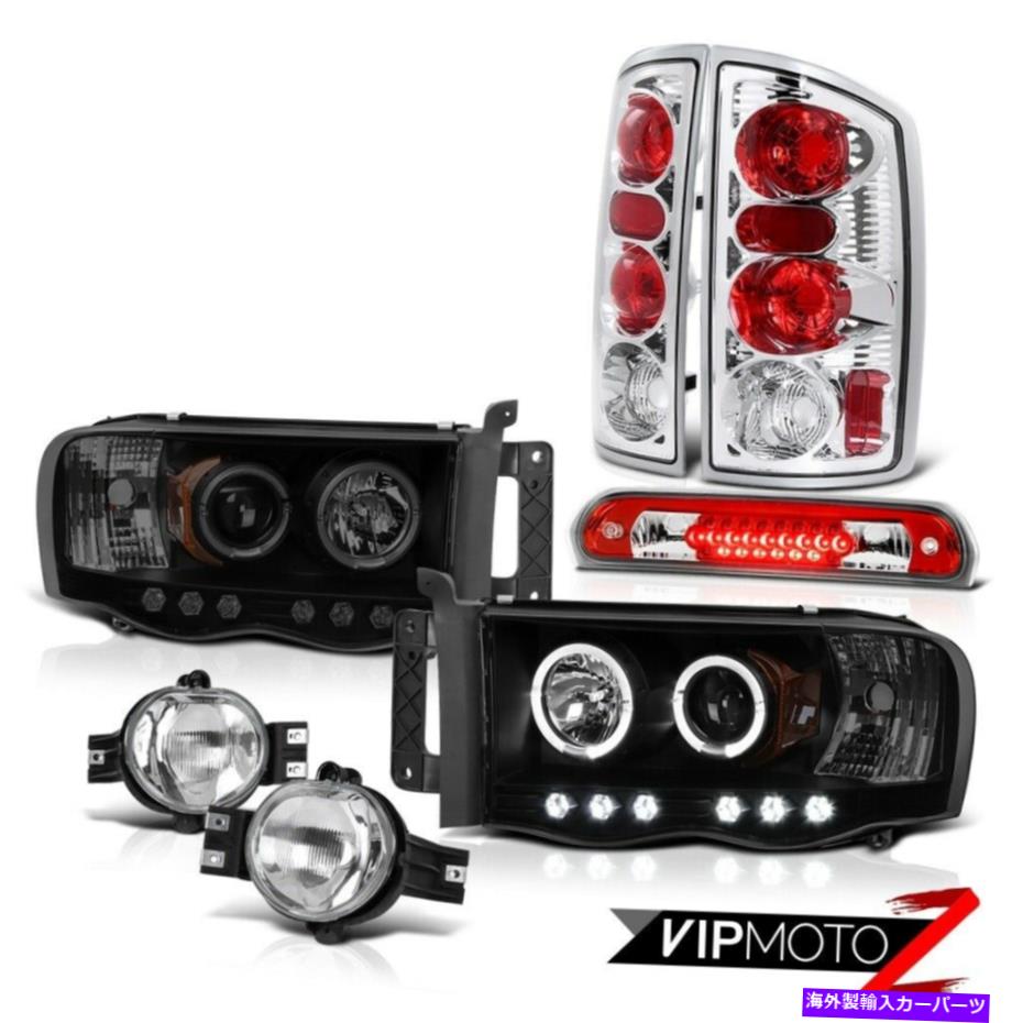 USテールライト 02-05 RAM 3500 Smoke Halo LEDヘッドライトクロームテールランプ霧ワインレッド3RDブレーキ 02-05 Ram 3500 Smoke Halo LED Headlight Chrome Tail Lamps Fog Wine Red 3rd Brake【並行輸入品】