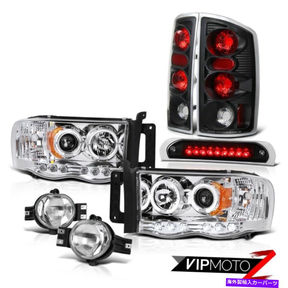 USテールライト 02-05 RAM SRT-10ヘッドライトHalo DRL LEDリアブレーキライトクロームフォグルーフストップ 02-05 Ram SRT-10 Headlights Halo DRL LED Rear Brake Lights Chrome Fog Roof Stop【並行輸入品】