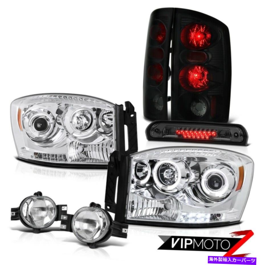 USテールライト 2006 RAM 1500ハローLEDヘッドランプSINSISTER BLACKブレーキランプユーロ霧の煙3 2006 Ram 1500 Halo LED Headlamps Sinister Black Brake Lamps Euro Fog Smoke Third【並行輸入品】