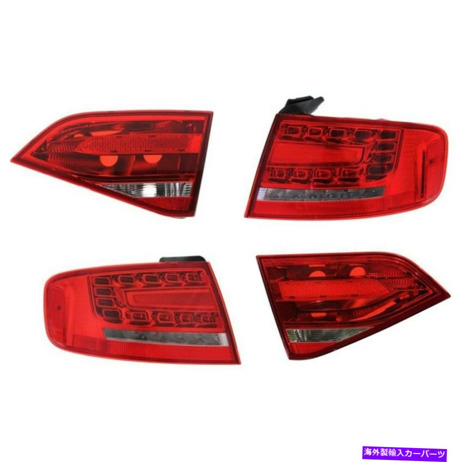 USテールライト 2009-2012 Audi A4 Quattroキットのためのテールライトが左右の内側と外側 Tail Light For 2009-2012 Audi A4 Quattro Kit Left and Right Inner and Outer【並行輸入品】