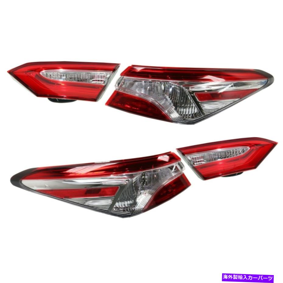 USテールライト 2018年トヨタカムリのドライバーと旅客側の内側と外側のテールライト Tail Light For 2018 Toyota Camry Driver and Passenger Side Inner and Outer【並行輸入品】