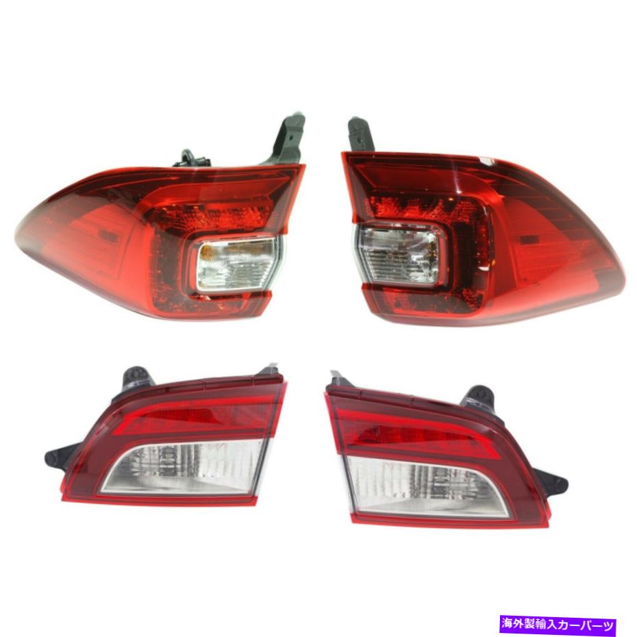 USテールライト ハロゲンテールライトは、2015-18 Subaru Outback CLR / RD w / rd w / rd w / rd /球根4pcs Halogen Tail Light Set For 2015-18 Subaru Outback Clr/Rd w/ Innr/Outr/Bulbs 4Pcs【並行輸入品】
