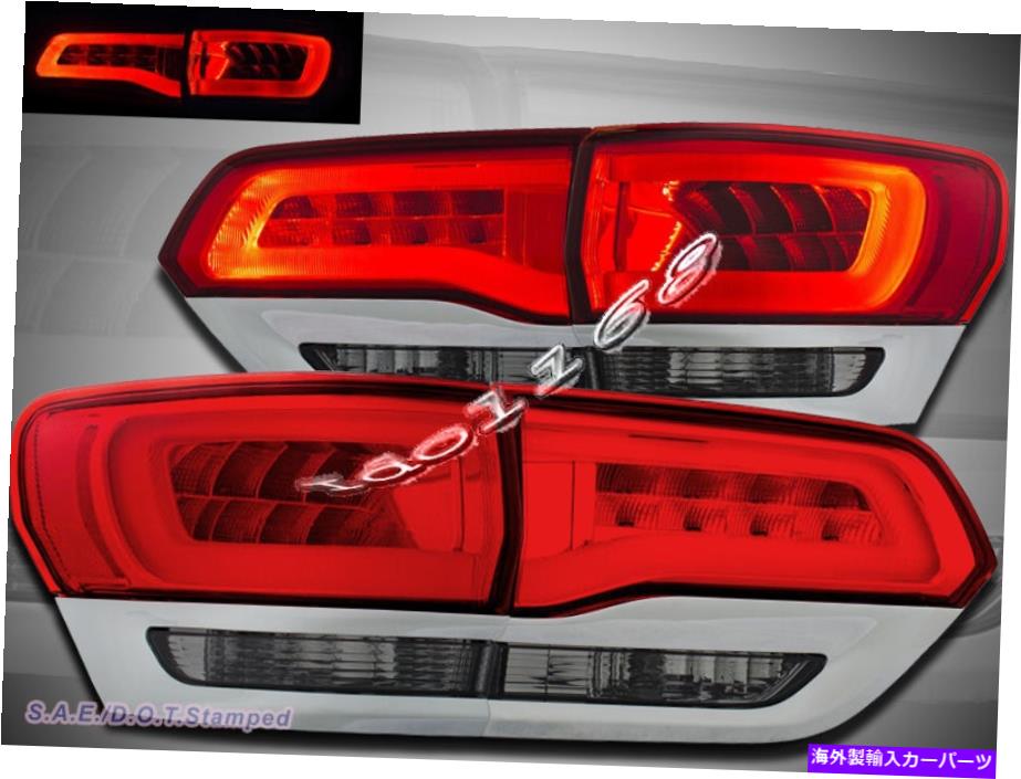USテールライト 2014年2015ジープグランドチェロキーLISTEDテールライトレッドスモーク4PCS 2014 2015 Jeep Grand Cherokee Limited LED Tail Lights Red Smoke 4pcs【並行輸入品】