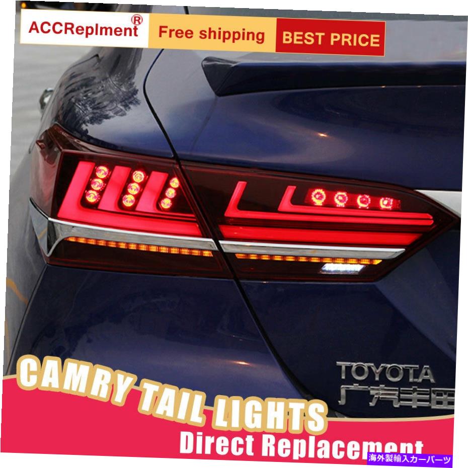 USテールライト トヨタカムリーLED TaillightアセンブリダークLEDリアランプ2018-2020 For Toyota Camry LED Taillights Assembly Dark LED Rear Lamps 2018-2020【並行輸入品】
