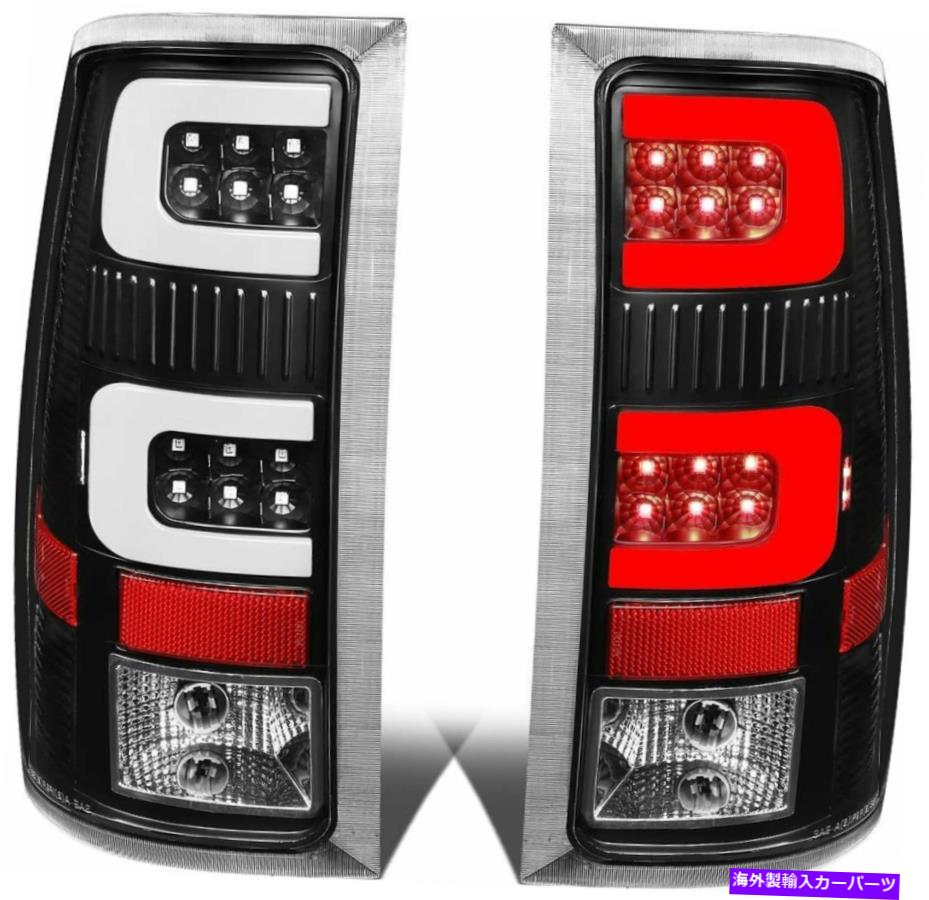 USテールライト 07-13 GMC Sierra 1500テールライトライトランプLEDセットペアRH + LHブラック/クリア2ピース For 07-13 GMC SIERRA 1500 Tail Lights Lamps LED Set Pair RH+LH Black/Clear 2PCS【並行輸入品】
