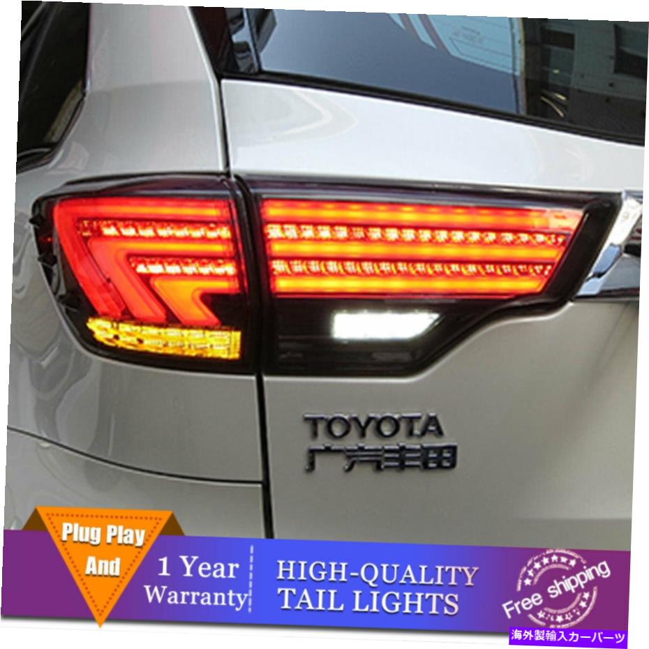 USテールライト トヨタハイランダーLEDリアライト2014-2018のための黒/赤のLEDのテールライトアセンブリ Black/Red LED Taillights Assembly For Toyota Highlander LED Rear light 2014-2018【並行輸入品】