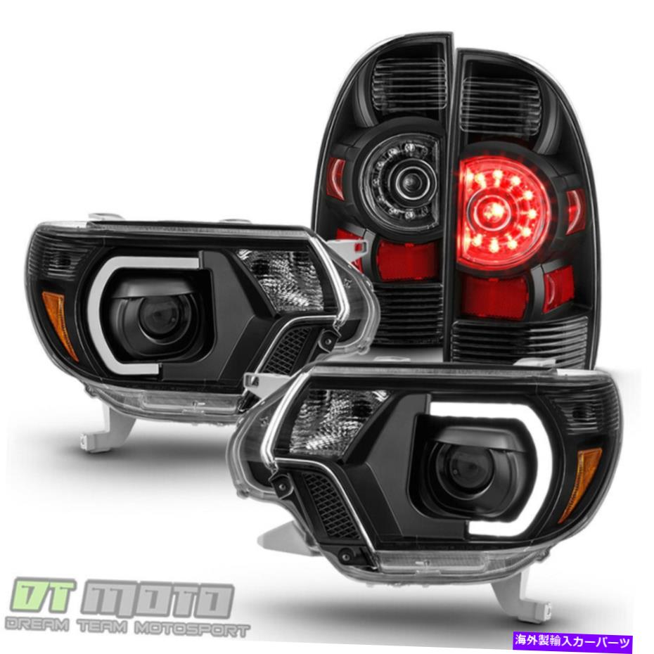 USテールライト ブラック2012-2015トヨタタコマDRLネオンチューブヘッドライト+ LEDテールライトランプ For Black 2012-2015 Toyota Tacoma DRL Neon Tube Headlights+LED Tail Lights Lamps【並行輸入品】