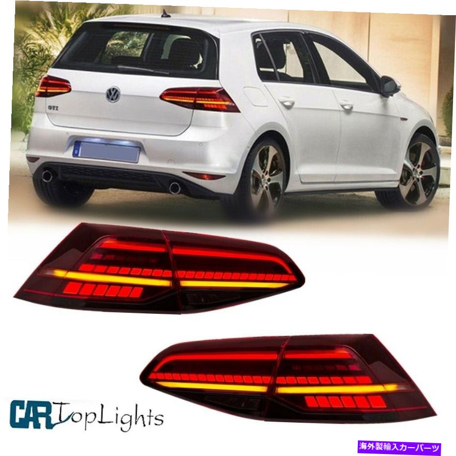 USテールライト VWゴルフMK7 GTI / R 7 7.5レッドテールランプダイナミック回転信号のためのLEDテールライト LED Tail Lights For VW Golf MK7 GTI/R 7 7.5 Red Tail Lamps Dynamic Turn Signals【並行輸入品】