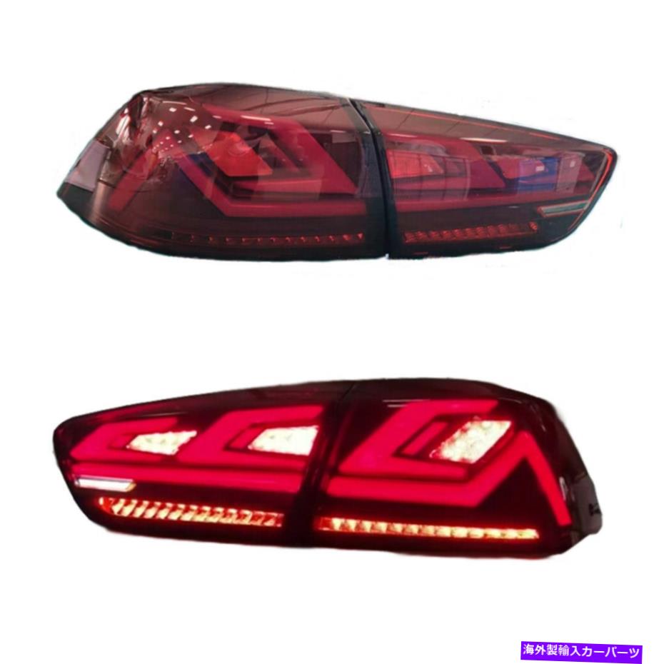 USテールライト 2008年から2017年の赤いLEDテールライトMitsubishi Lancer Evo X起動アニメーション Red LED Tail Lights For 2008-2017 Mitsubishi Lancer EVO X Start Up Animation【並行輸入品】