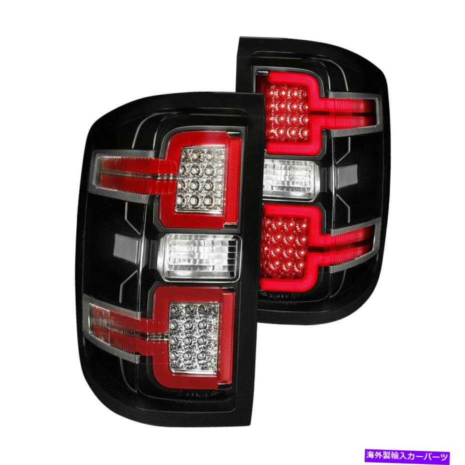 USテールライト Chevy Silverado 3500 HD 15-19ブラックシーケンシャル繊維光学LEDテールライト For Chevy Silverado 3500 HD 15-19 Black Sequential Fiber Optic LED Tail Lights【並行輸入品】