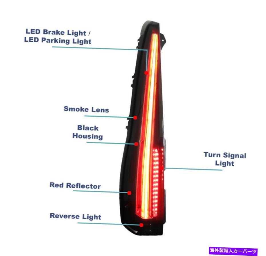 USテールライト 2007-2014キャデラックエスカレード/ ESV LEDシグナルテールブレーキライトランプの煙LH + RH For 2007-2014 Cadillac Escalade/ESV LED Signal Tail Brake Light Lamp Smoke LH+RH【並行輸入品】|Us Custom Parts Shop USDM