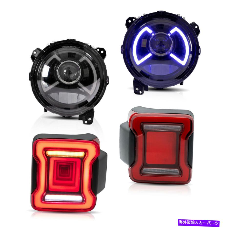 USテールライト 18-20ジープ・ラングラーのためのカスタマイズされたLEDのヘッドライト+赤い明確なティーライト Customized LED Headlights+ RED CLEAR Taillights for 18-20 Jeep Wrangler【並行輸入品】｜Us Custom Parts Shop USDM