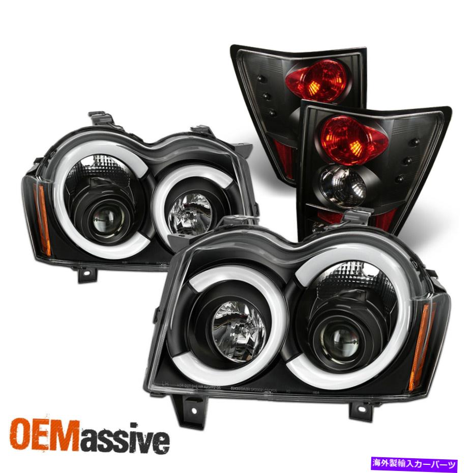 USテールライト 2005年から2007年のGrand Cherokee LED [C-Tube Bar]プロジェクターブラックヘッドライト+ Taillamp For 2005-2007 Grand Cherokee LED [C-Tube Bar] Projector Black Headlight+TailLamp【並行輸入品】