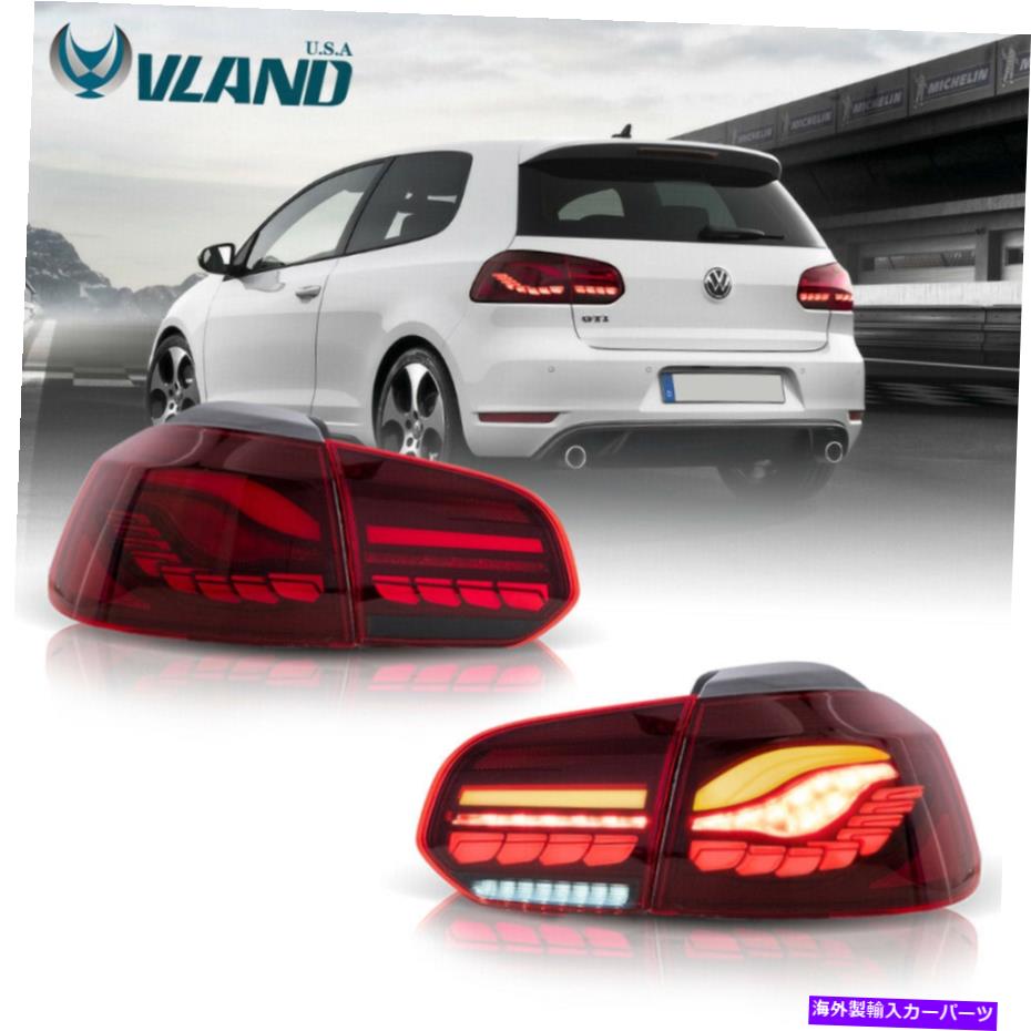 USテールライト VW volkswagenゴルフ6 MK6 VI GTI 2010-2014のためのVland LEDテールライト赤フィット VLAND LED Tail Lights Red Fits For VW Volkswagen Golf 6 MK6 VI GTI 2010-2014【並行輸入品】