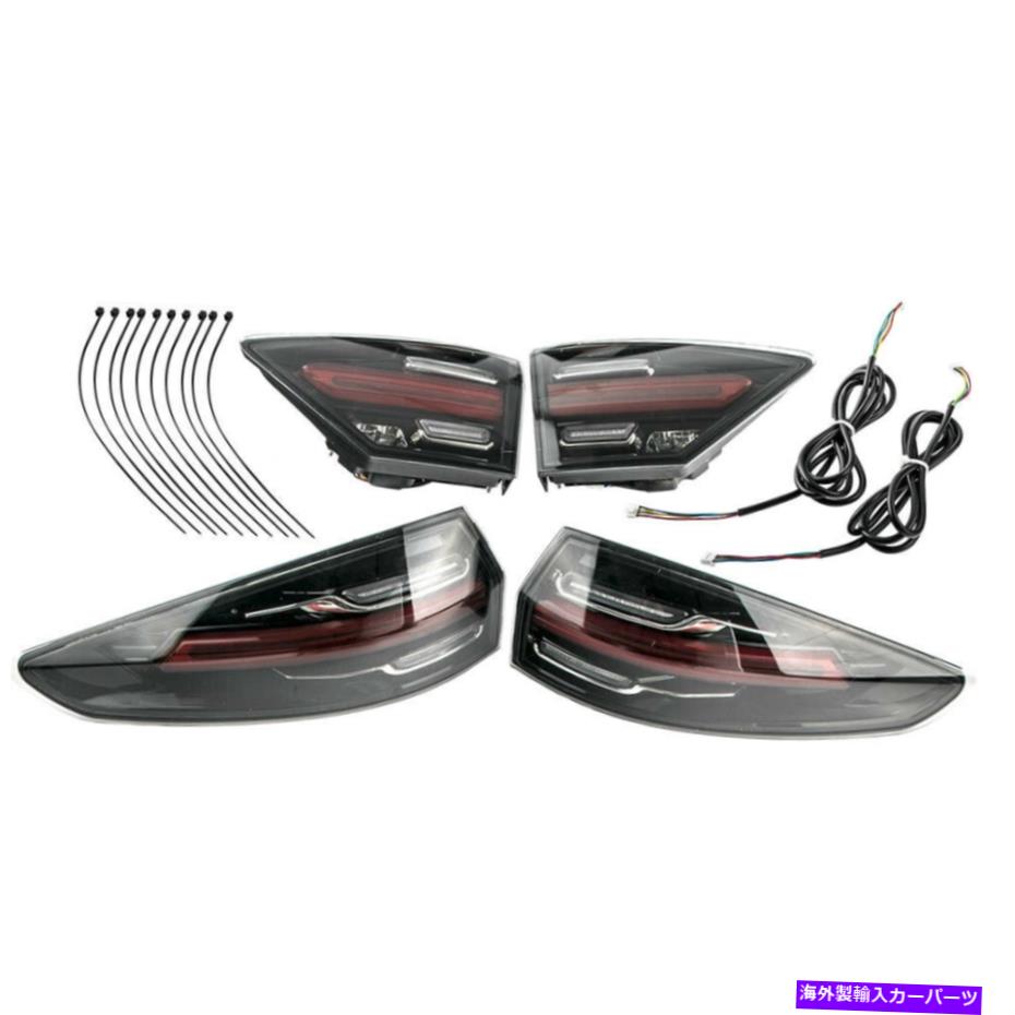 USテールライト Pair Black LEDテールライトリアランプアセンブリ用Ford Fusion 2013-2016 Pair Black LED Tail Lights Rear Lamps Assembly For Ford Fusion 2013-2016【並行輸入品】