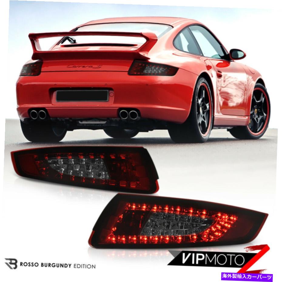 USテールライト 燻製赤ユーロLEDテールライトブレーキ+ターンシグナルランプL + R 05-08ポルシェ997/911 SMOKED RED EURO LED Tail Light Brake+Turn Signal Lamp L+R 05-08 Porsche 997/911【並行輸入品】