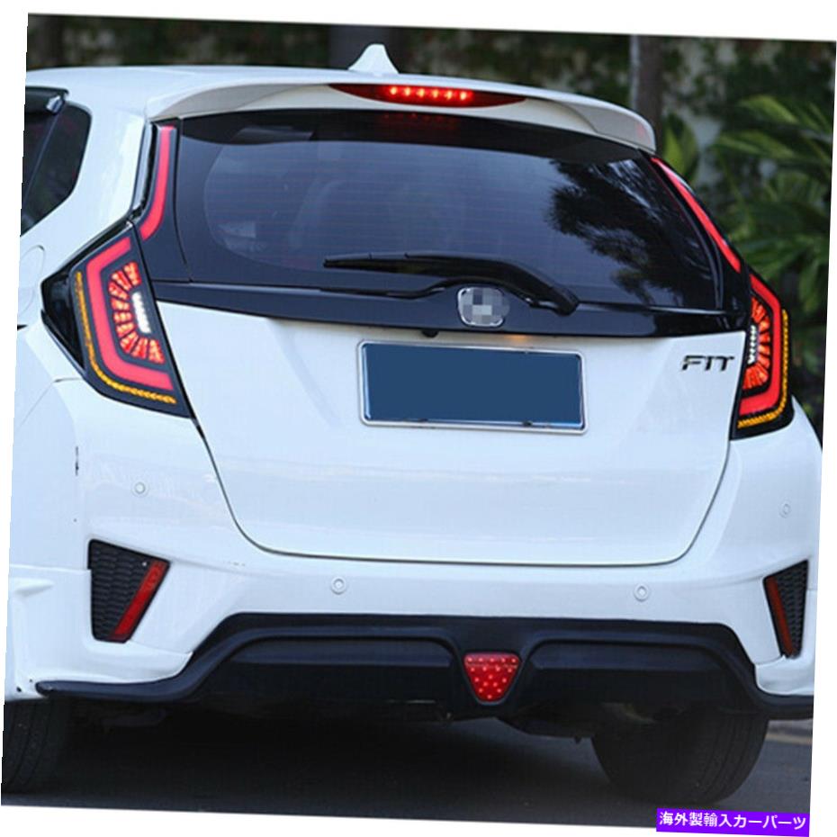 USテールライト Honda Fit / Jazz 2014-2018のためのhcmotion LEDテールライト2014-2018煙リアランプアセンブリ HCmotion LED Tail lights For Honda Fit/Jazz 2014-2018 Smoke Rear Lamp Assembly【並行輸入品】